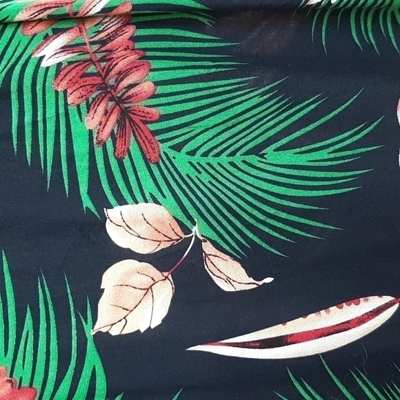 Maxi dress BOHO Floral Leaf Black navy green Off Shoulder Size S LABEL OF LOVE - Picture 5 of 14